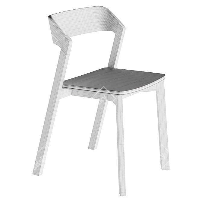 Elegant Merano Chair: Harmony in Wood 3D model image 5