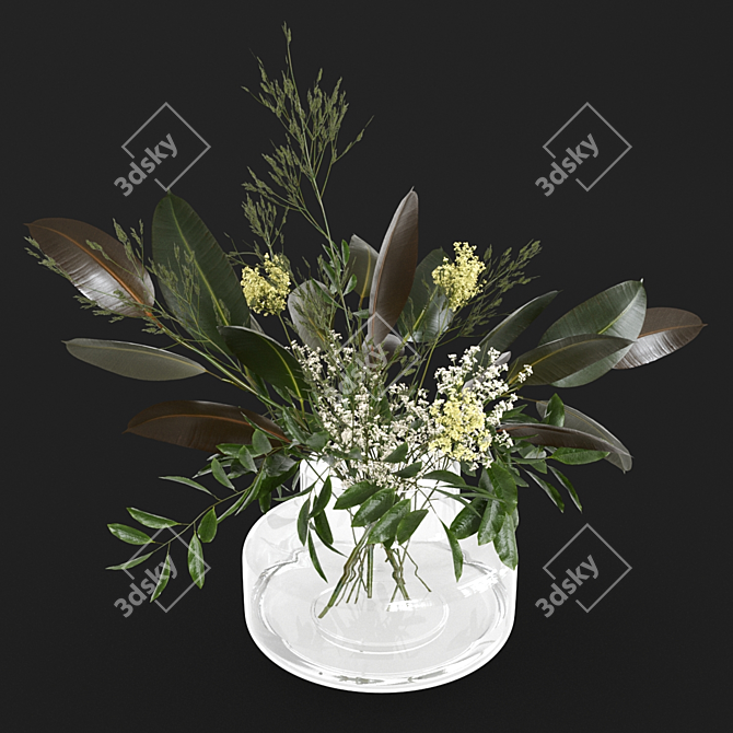 Nordic Charm: Scandinavian Bouquet 3D model image 3