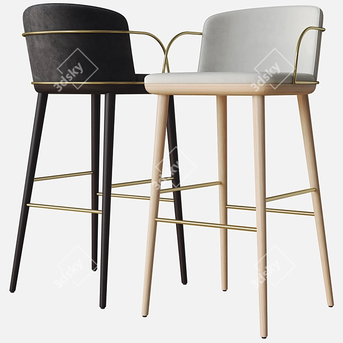 Sleek Arven Bar Stool: Modern Elegance 3D model image 1