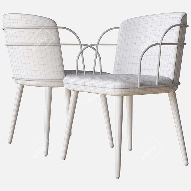 Elegant Arven Duo Chair 3D model image 4