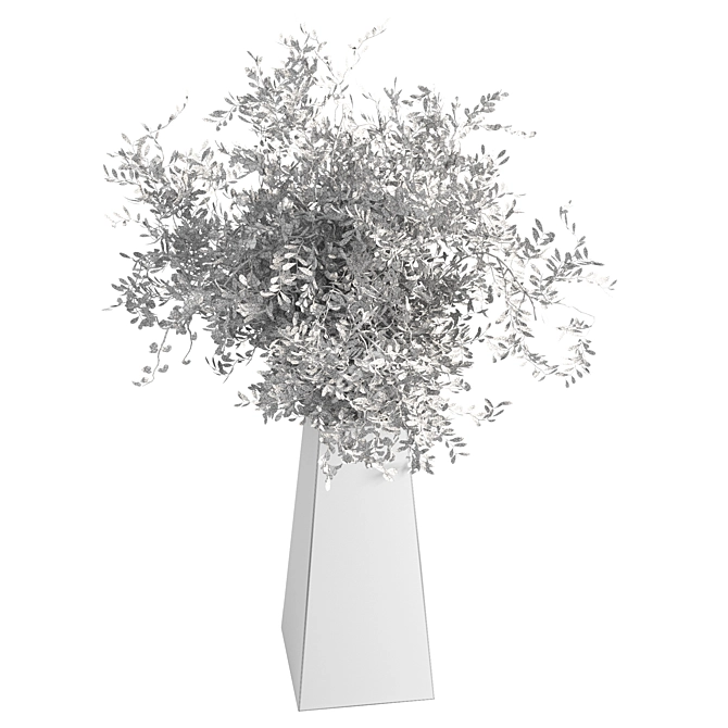 Elegant Gray Branch in Pot 3D model image 4