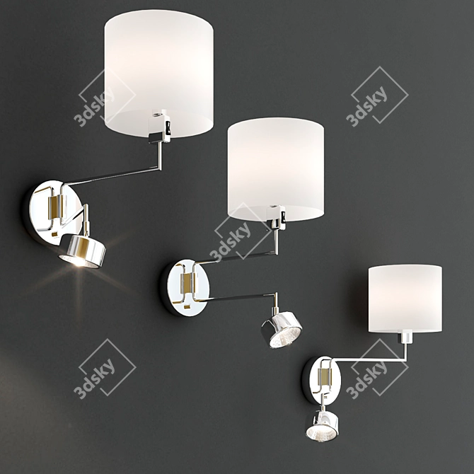 Thelma Chrome Wall Lamp 3D model image 1