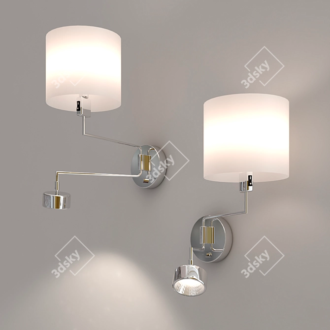 Thelma Chrome Wall Lamp 3D model image 2