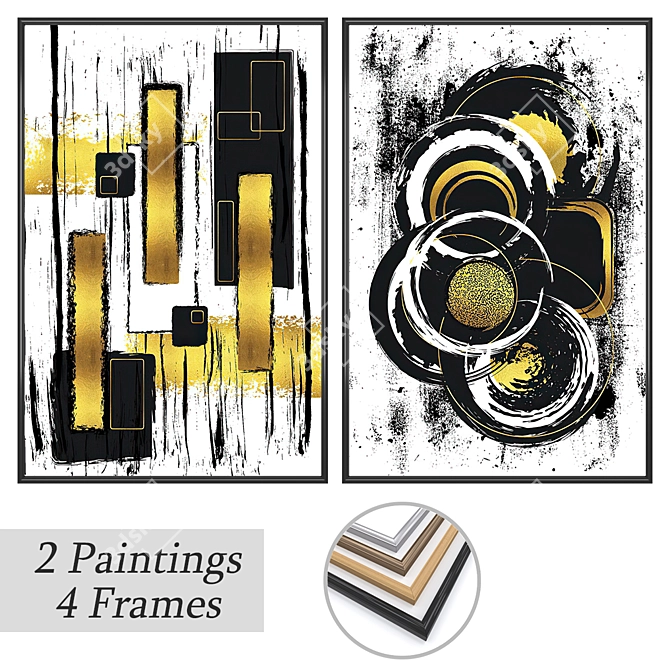 Elegant Wall Art Set: No. 3535 3D model image 1