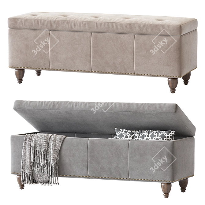 Copper Grove Bunlap Storage Bench 3D model image 2