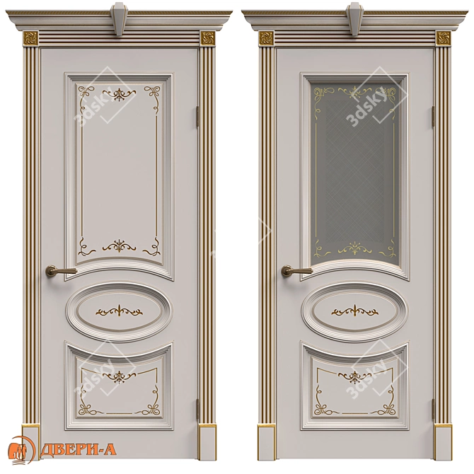 Title: Elegant B-33 Metal Door 3D model image 1