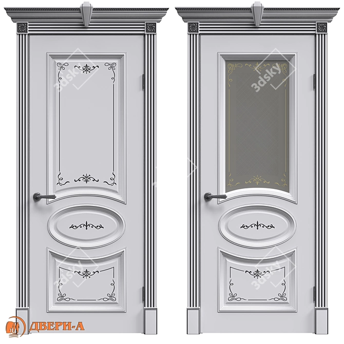 Title: Elegant B-33 Metal Door 3D model image 2