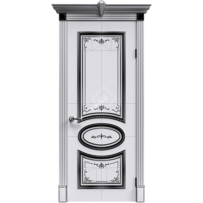 Title: Elegant B-33 Metal Door 3D model image 3