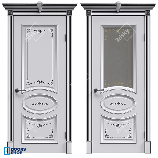 Title: Elegant B-33 Metal Door 3D model image 4