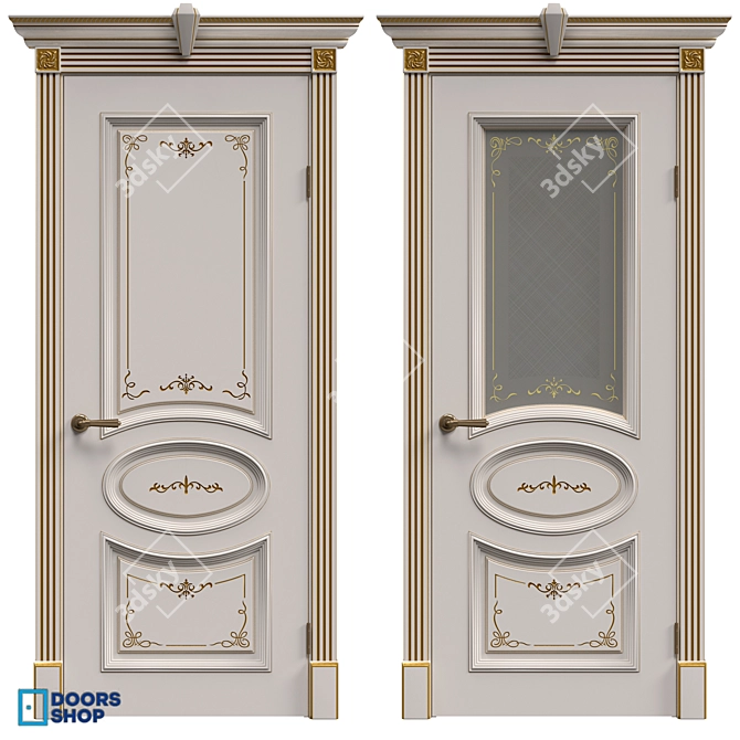 Title: Elegant B-33 Metal Door 3D model image 5