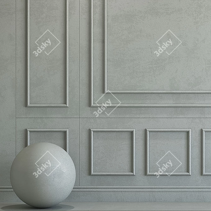 Elegant Plaster with Molding 3D model image 2