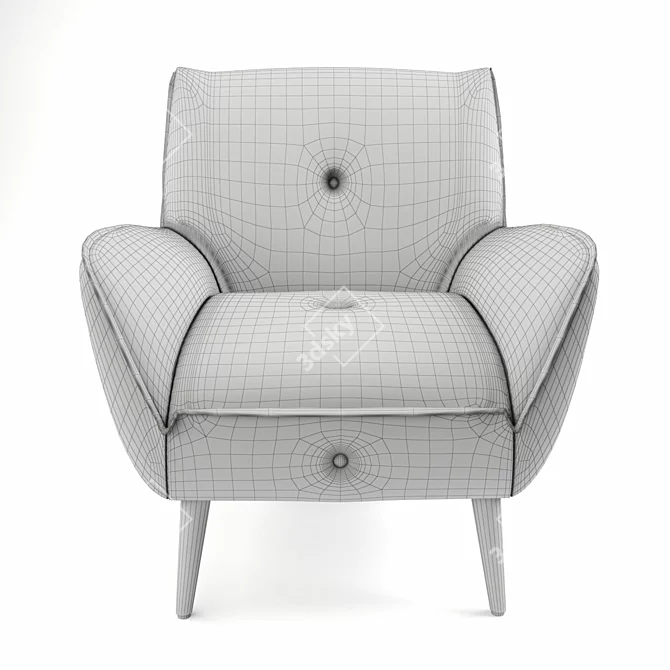 Flexible Fabric Armchair 3D model image 3