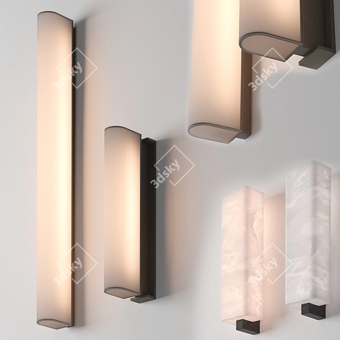 Elegant Onyx Wall Lamp 3D model image 1