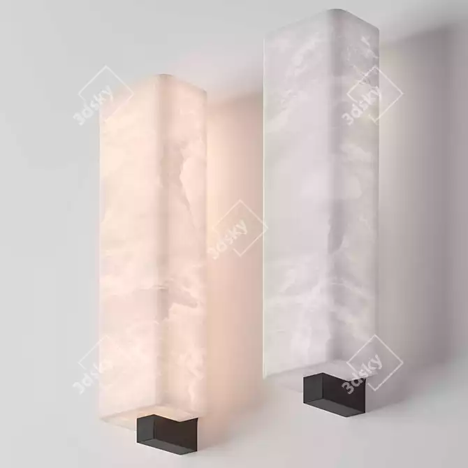 Elegant Onyx Wall Lamp 3D model image 4