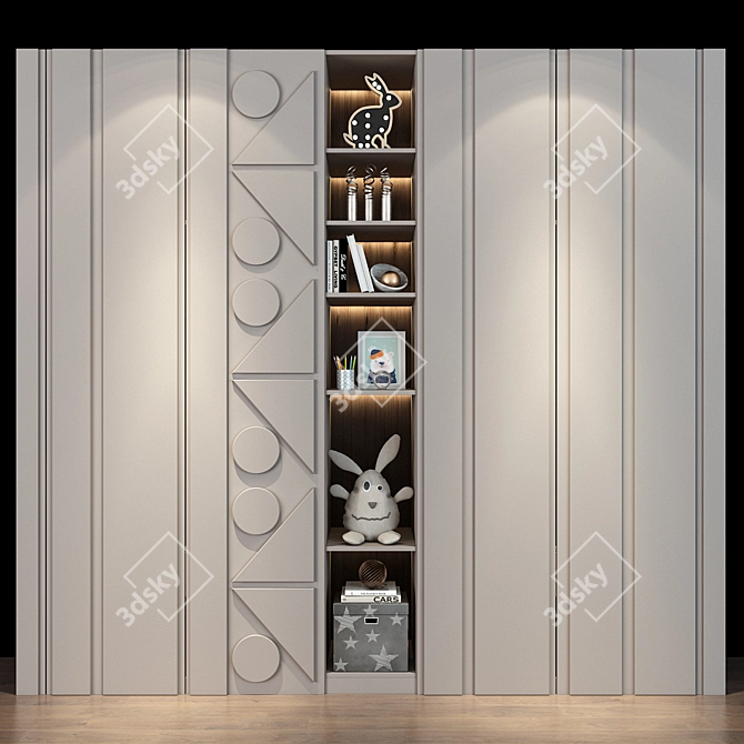 Modern Storage Cabinet | Furniture 0368 3D model image 3