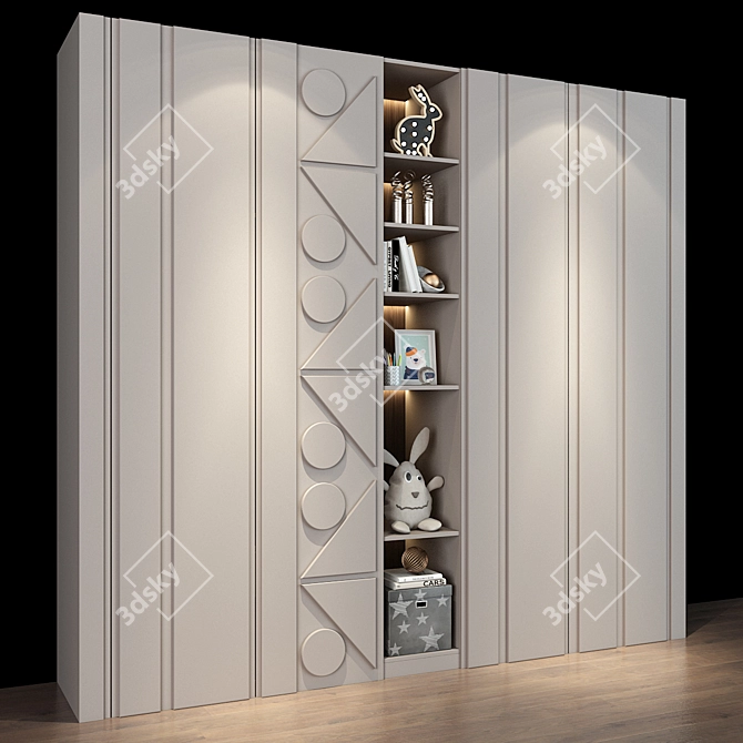 Modern Storage Cabinet | Furniture 0368 3D model image 2