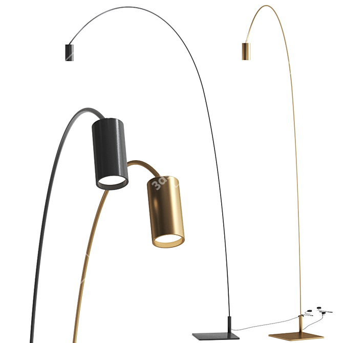 Sleek Fox Floor Lamp 3D model image 1