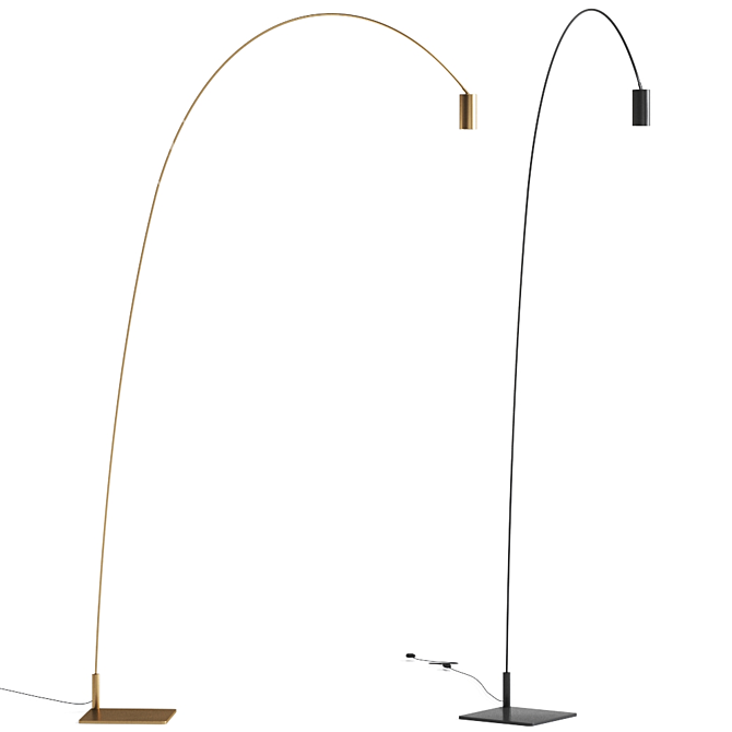 Sleek Fox Floor Lamp 3D model image 2