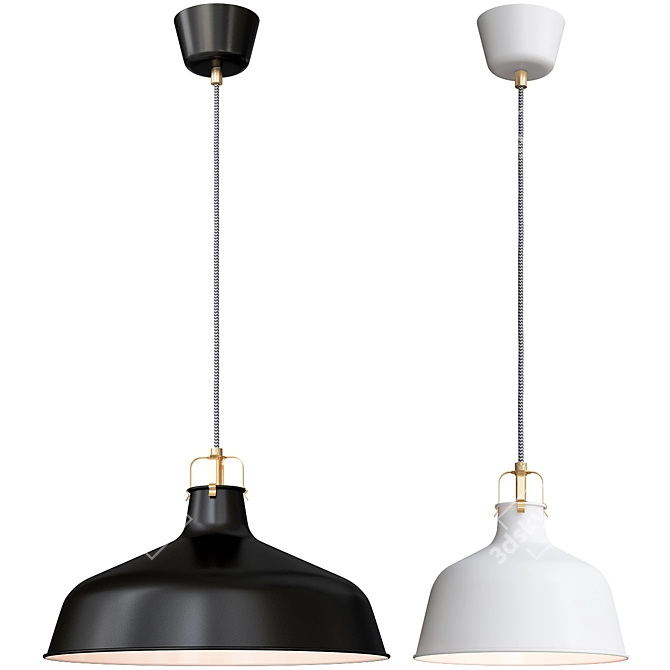 Ranarp Suspension Light: Stylish Black Pendant 3D model image 1