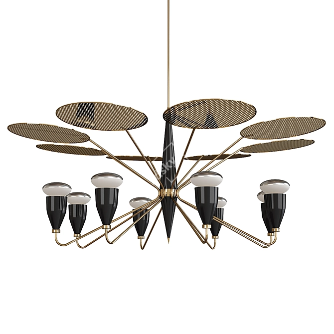 Elegant Peggy Suspension Light 3D model image 1