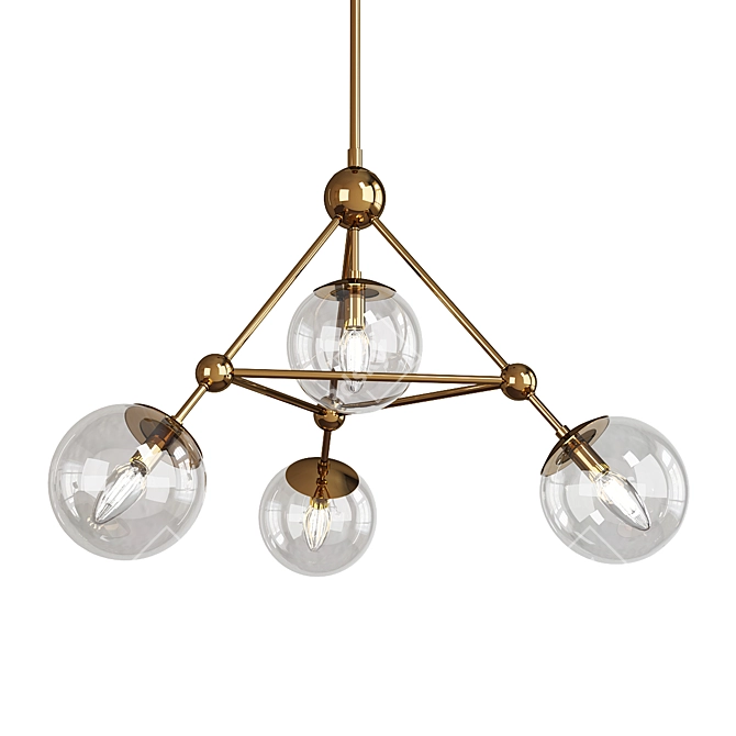 Luxury Gold Kirkman Chandelier 3D model image 1