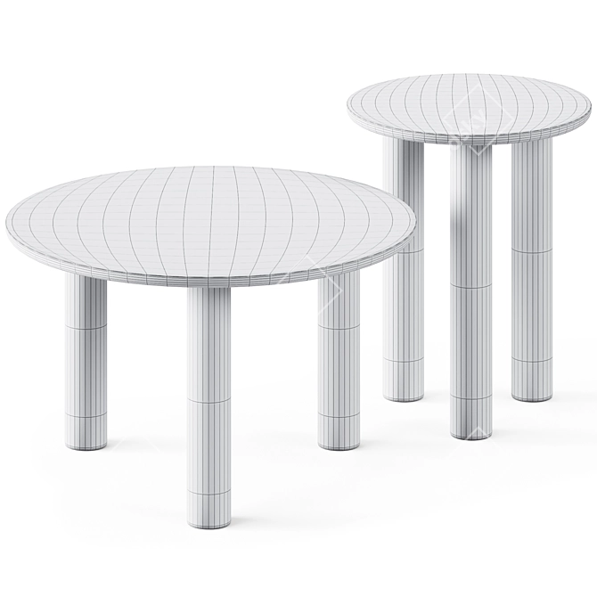 Bobby's Wooden Coffee Tables 3D model image 2