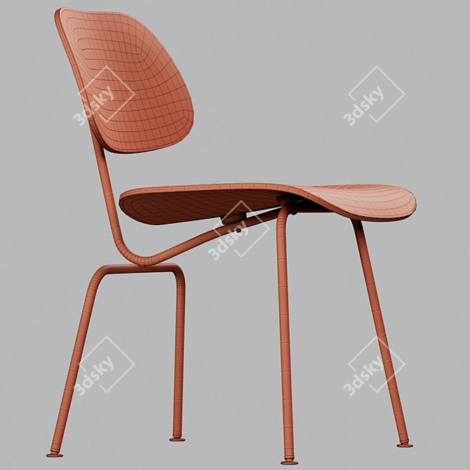 Scandinavian Inspired Vitra DCM Chair 3D model image 5