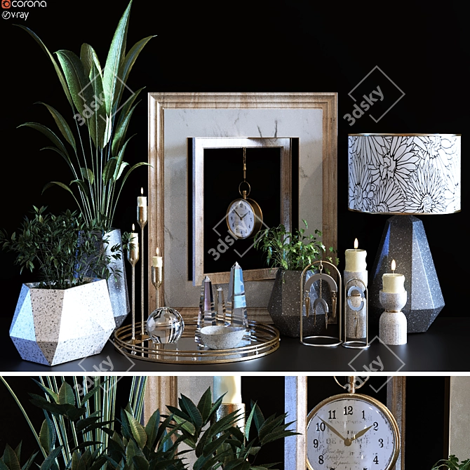 Elegant Decor Set 096 3D model image 1