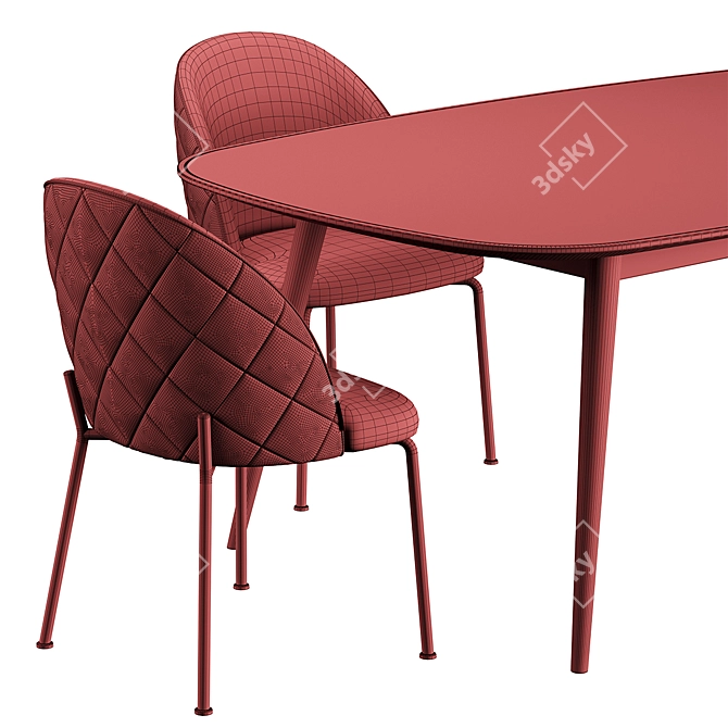 HER 042 G Dijon Table & Chair Set 3D model image 1