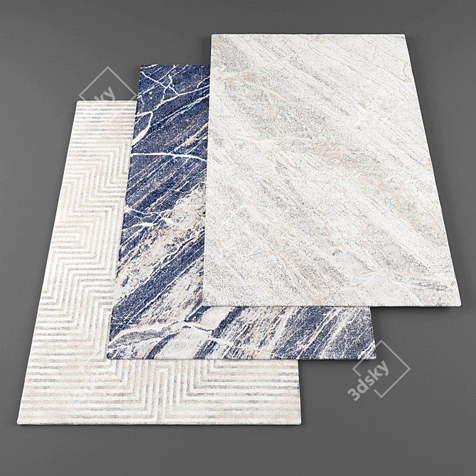 High-Res Rugs Bundle of 3: Random Set 3D model image 1