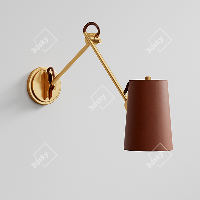 Ralph Lauren Benton Double Library Sconce 3D model image 2