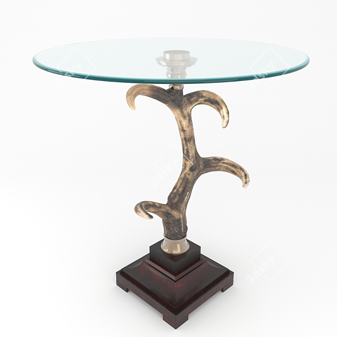 Ivory Hued Horn Table 3D model image 2