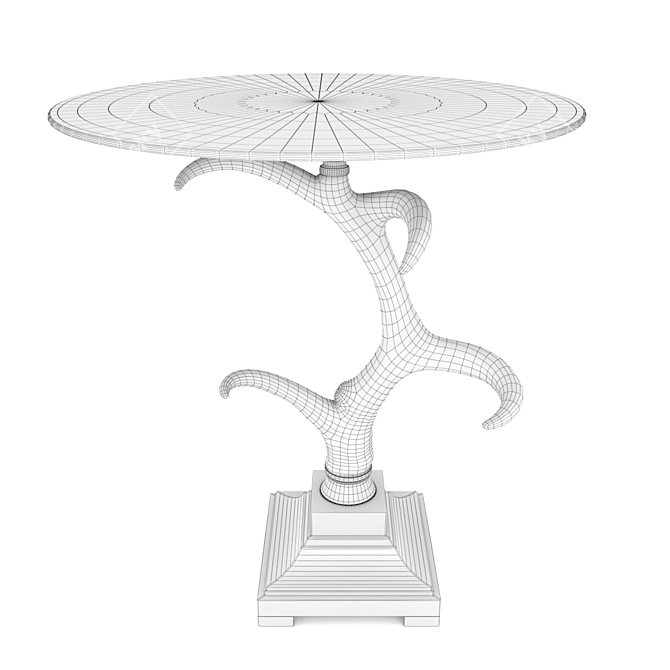 Ivory Hued Horn Table 3D model image 3