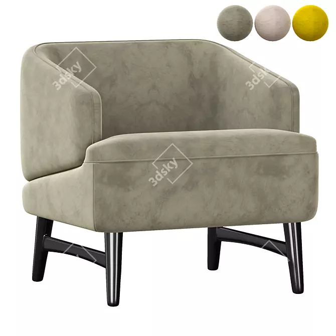 Aries Armchair - Modern Comfort for Your Home 3D model image 2