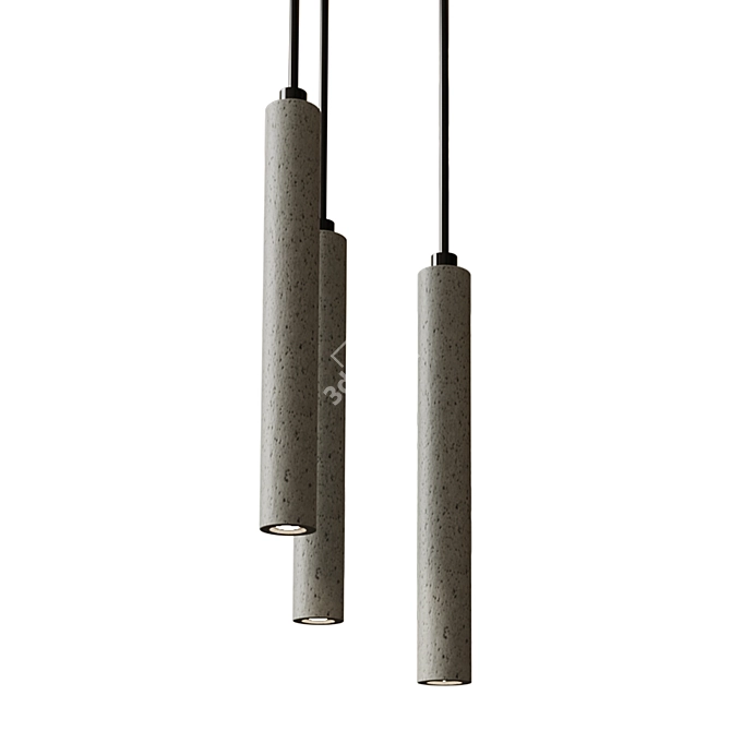 Industrial Concrete Pendant Lamp 3D model image 1