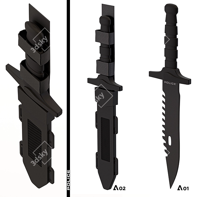  Law Enforcement Knife 3D model image 1