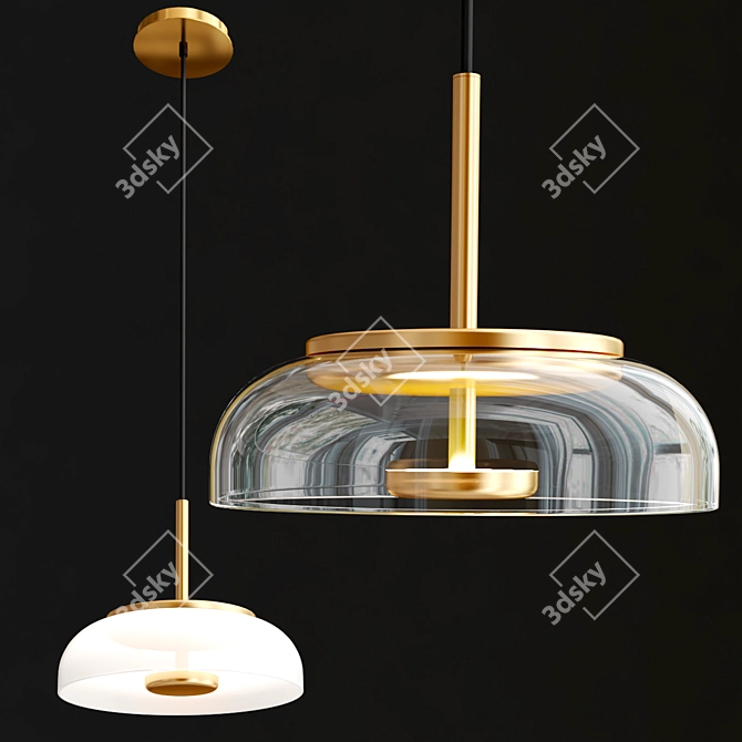 Nordic Gold LED Pendant Lamp 3D model image 1