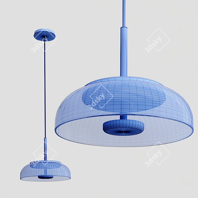 Nordic Gold LED Pendant Lamp 3D model image 3