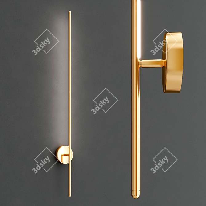 Luxury Gold LED Wall Lamp - Crystal Verde 3D model image 1