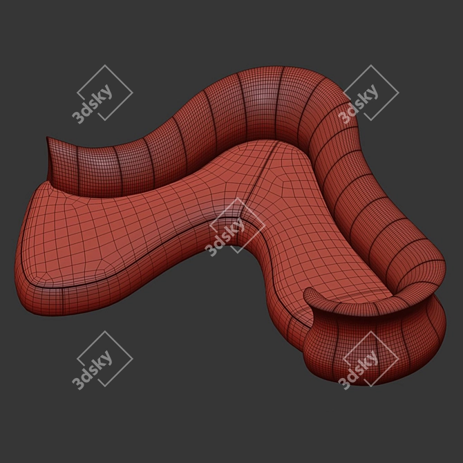 Elegant Amphora Corner Sofa 3D model image 4