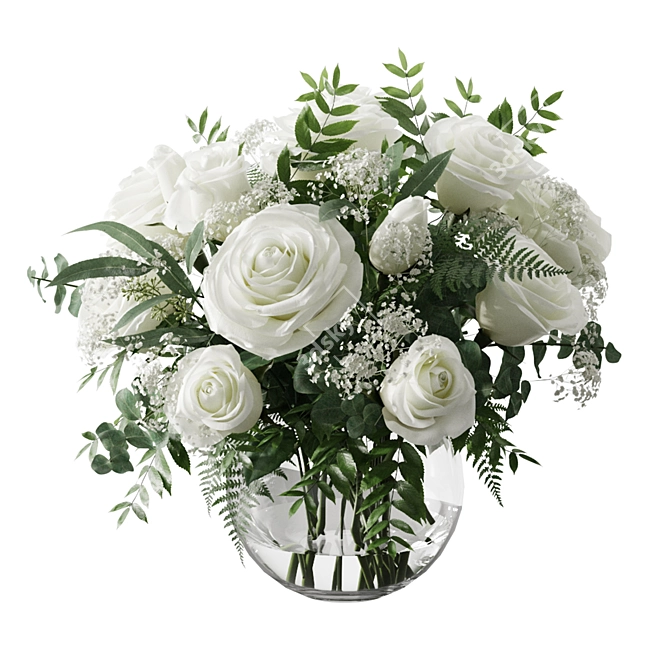 Blooming Elegant Bouquet 3D model image 2