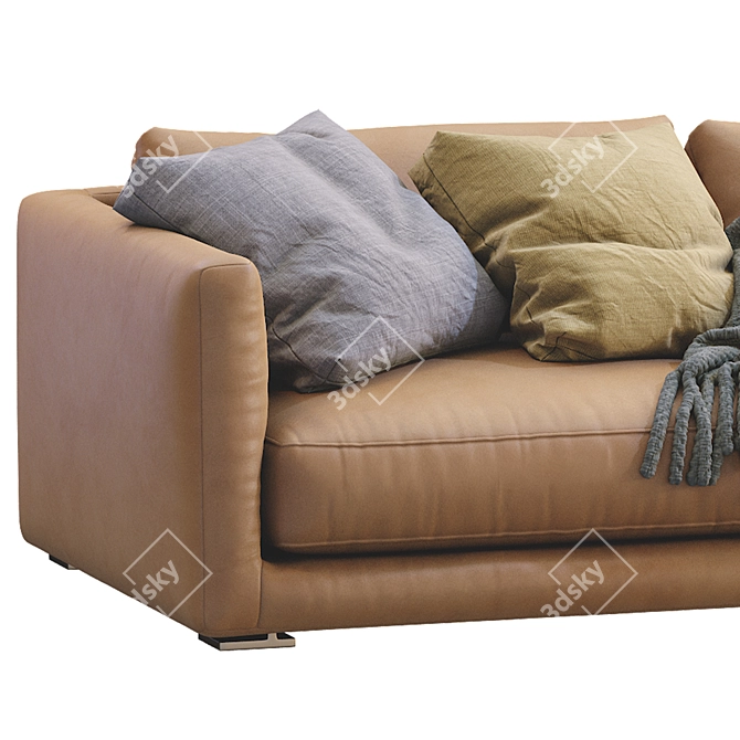 Poliform Bristol Leather Sofa 3D model image 3