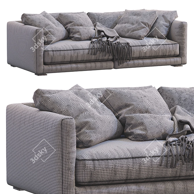 Poliform Bristol Leather Sofa 3D model image 5