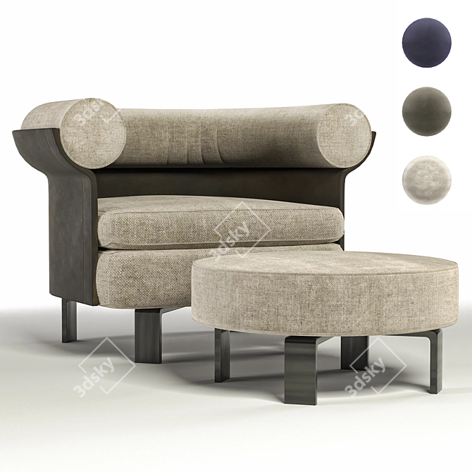 Minotti Mattia Seating System V02: Unique Design & Premium Materials 3D model image 6