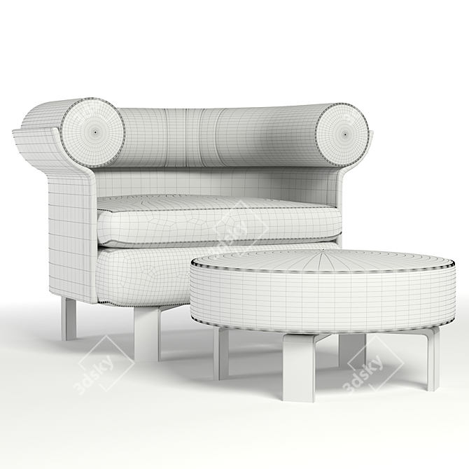 Minotti Mattia Seating System V02: Unique Design & Premium Materials 3D model image 8