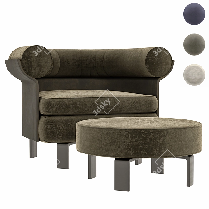 Minotti Mattia Seating System V02: Unique Design & Premium Materials 3D model image 9