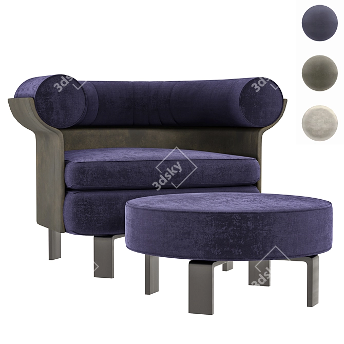 Minotti Mattia Seating System V02: Unique Design & Premium Materials 3D model image 1