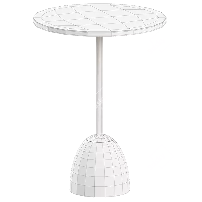 Elegant Marble Martini Side Table 3D model image 2