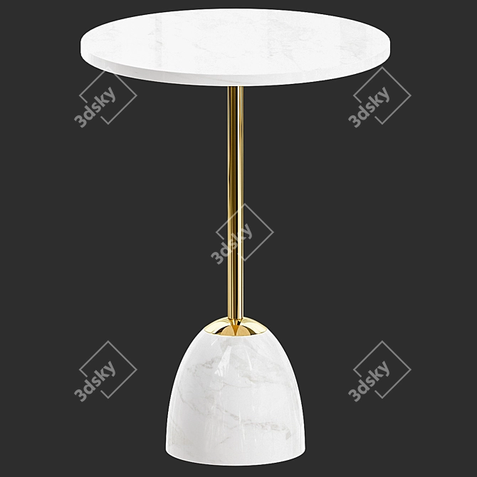 Elegant Marble Martini Side Table 3D model image 3