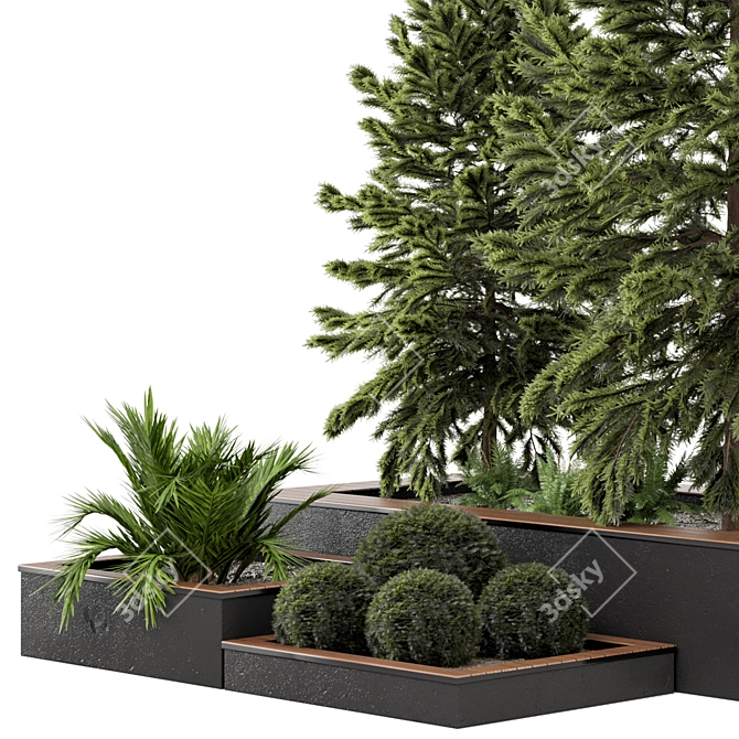 Outdoor Garden Set: Lush Greenery 3D model image 2